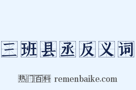 三班县丞反义词是什么意思的图片